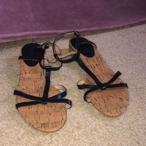 navy strappy sandals